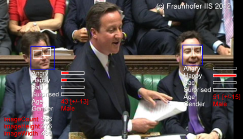 photo of British parliament overlaid with graphics showing algorithmic evaluations of mood